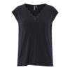 PIECES PCKAMALA LACE V-NECK TEE Musta