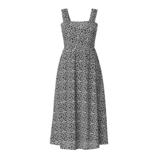 PIECES PCNYA SL MIDI DRESS MUSTA KUVIO