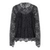 PCOLLINE LS LACE O-NECK TOP Musta
