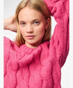 Alternative view of PIECES PCJIA LS O-NECK KNIT Fuksian punainen