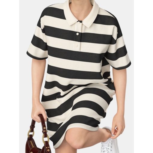 PIECES PCCHILLI SUMMER 2/4 POLO DRESS Mustaraita - Image 2