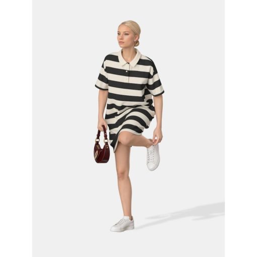 PIECES PCCHILLI SUMMER 2/4 POLO DRESS Mustaraita - Image 4
