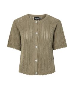 PIECES PCNUKA SS O-NECK KNIT CARDIGAN Havunvihreä