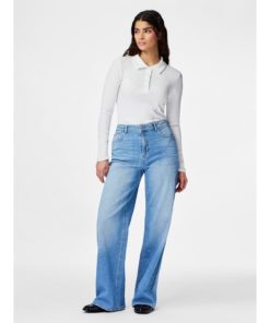 Alternative view of PIECES PCSILKE MW WIDE JEANS LB Vaaleansininen