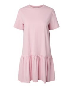 PIECES PCDISSO SS O-NECK DRESS Rosa