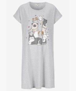 CB YÖPAITA KISSAT Vaaleanharmaa