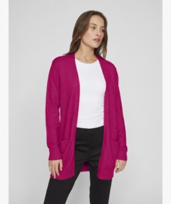 VILA VIRIL L/S OPEN NEULETAKKI BOYSENBERRY