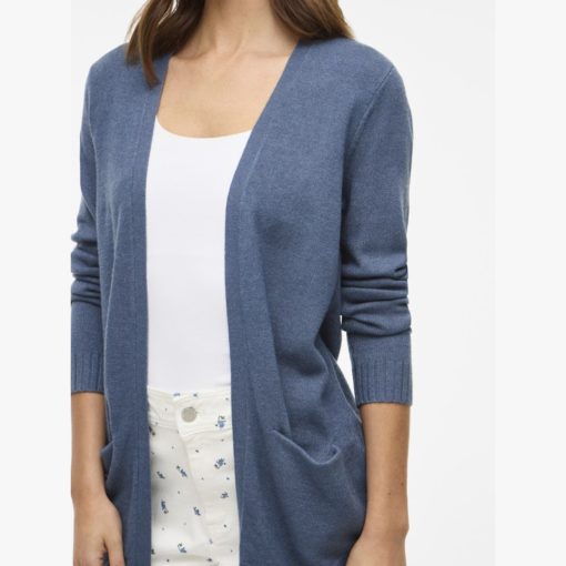 VILA VIRIL L/S OPEN LYHYT NEULETAKKI VINTAGE INDIGO - Image 3