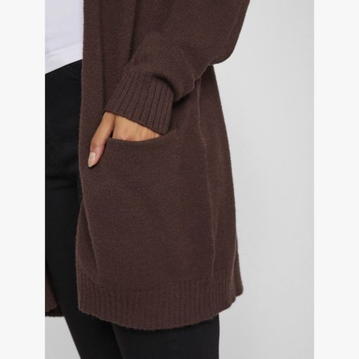 VILA VIRIL L/S OPEN NEULETAKKI COFFEE BEAN - Image 3