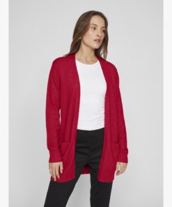 VILA VIRIL L/S OPEN NEULETAKKI JESTER RED
