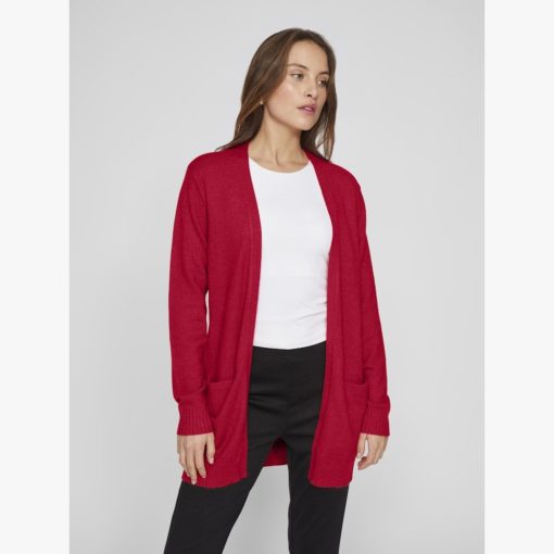 VILA VIRIL L/S OPEN NEULETAKKI JESTER RED