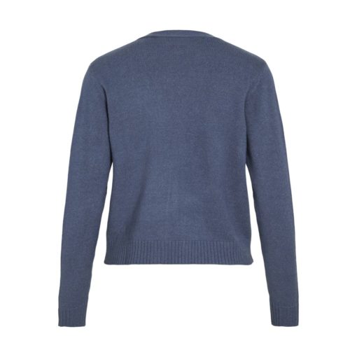VILA VIRIL SHORT L/S KNIT CARDIGAN VINTAGE INDIGO - Image 6