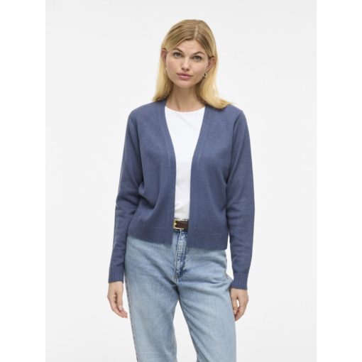 VILA VIRIL SHORT L/S KNIT CARDIGAN VINTAGE INDIGO - Image 5