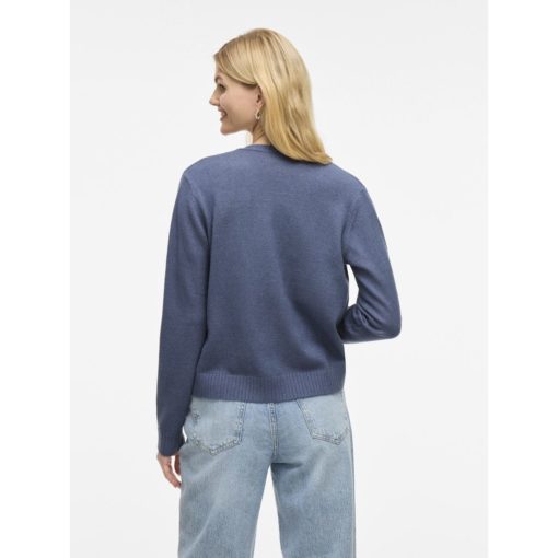 VILA VIRIL SHORT L/S KNIT CARDIGAN VINTAGE INDIGO - Image 4