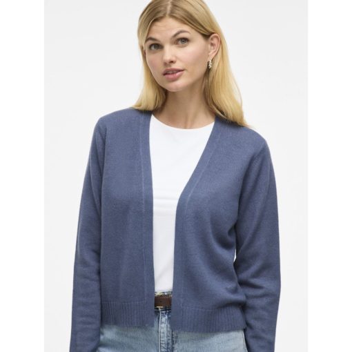 VILA VIRIL SHORT L/S KNIT CARDIGAN VINTAGE INDIGO - Image 3