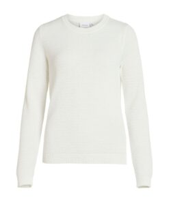 VILA VIDALO O-NECK L/S KNIT Valkoinen
