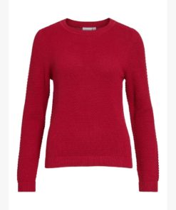 VILA VIDALO O-NECK L/S KNIT JESTER RED