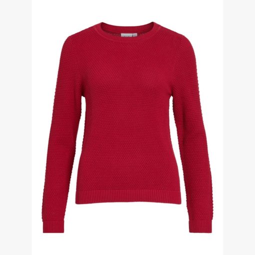 VILA VIDALO O-NECK L/S KNIT JESTER RED