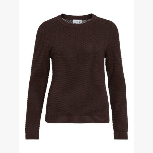 VILA VIDALO O-NECK L/S KNIT COFFEE BEAN