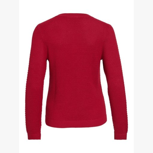 VILA VIDALO O-NECK L/S KNIT JESTER RED - Image 6