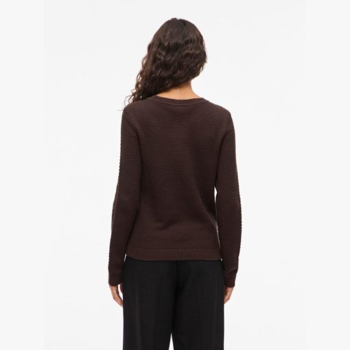 VILA VIDALO O-NECK L/S KNIT COFFEE BEAN - Image 5