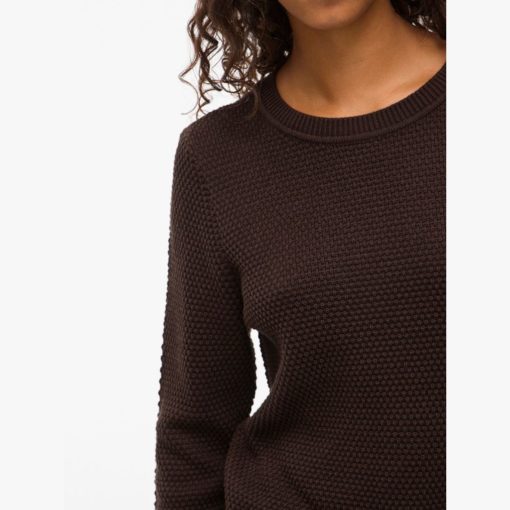 VILA VIDALO O-NECK L/S KNIT COFFEE BEAN - Image 4