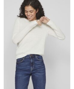 Alternative view of VILA VIDALO O-NECK L/S KNIT Valkoinen