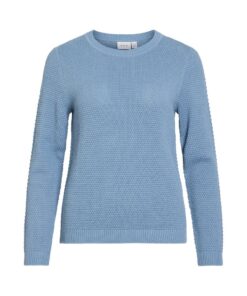 VILA VIDALO O-NECK L/S KNIT BLUE SHADOW