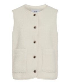 VILA VIADA TEDDY WAISTCOAT Luonnonvalkoinen