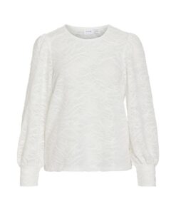 VILA VIFINA L/S O-NECK TOP Valkoinen