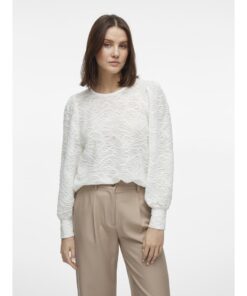 VILA VIFINA L/S O-NECK TOP Valkoinen - Image 6