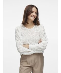VILA VIFINA L/S O-NECK TOP Valkoinen - Image 3