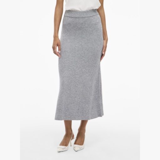 VILA VIRIL ANKLE KNIT SKIRT Vaaleanharmaa - Image 6