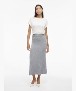 Alternative view of VILA VIRIL ANKLE KNIT SKIRT Vaaleanharmaa