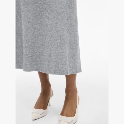 VILA VIRIL ANKLE KNIT SKIRT Vaaleanharmaa - Image 3