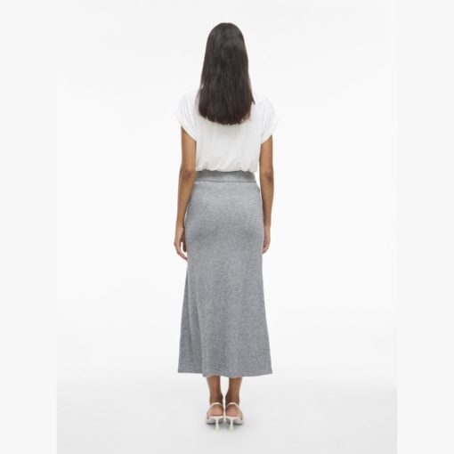 VILA VIRIL ANKLE KNIT SKIRT Vaaleanharmaa - Image 5