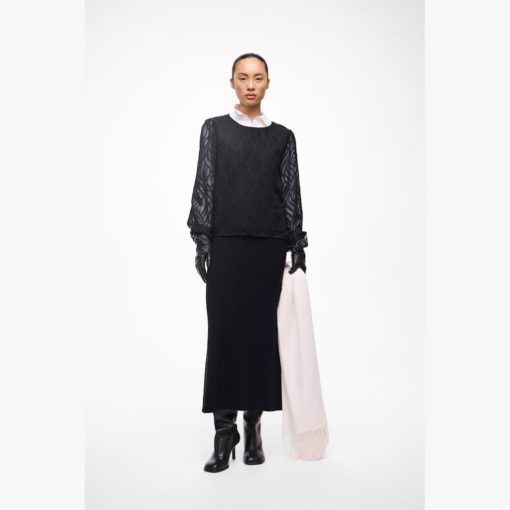 VILA VIRIL ANKLE KNIT SKIRT Musta - Image 4