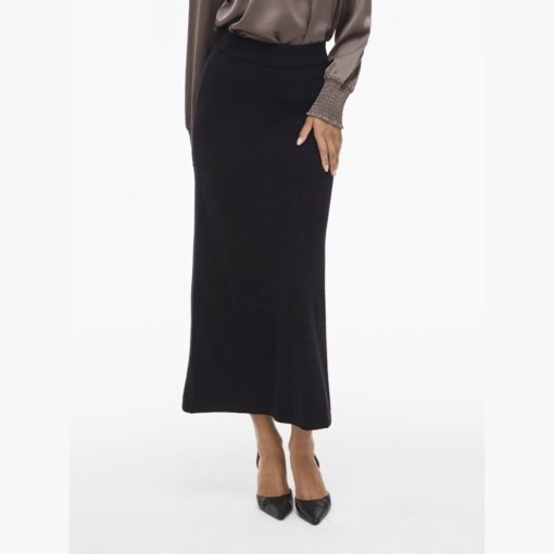VILA VIRIL ANKLE KNIT SKIRT Musta - Image 6
