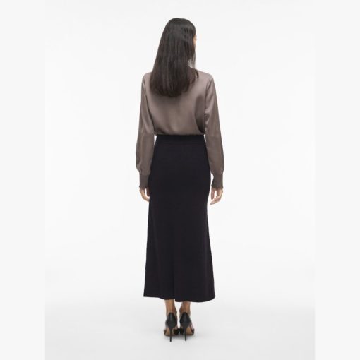 VILA VIRIL ANKLE KNIT SKIRT Musta - Image 5