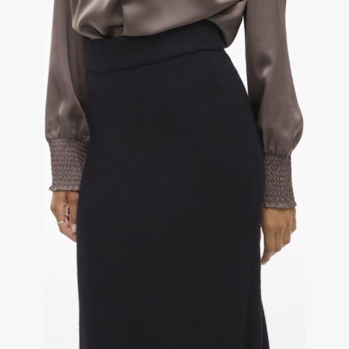 VILA VIRIL ANKLE KNIT SKIRT Musta - Image 3