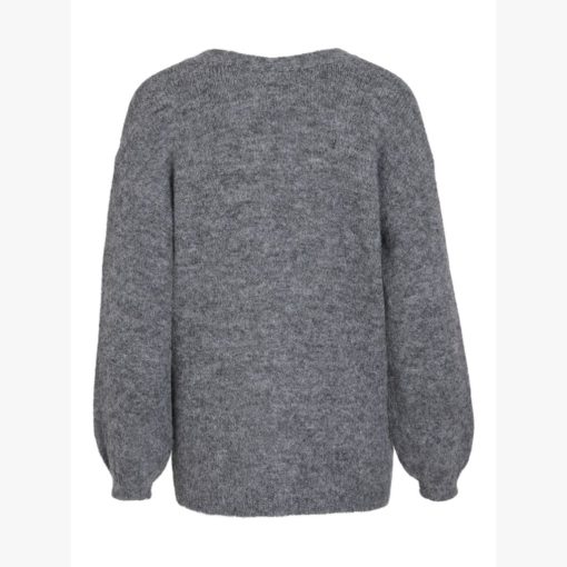 VILA VINYNNI OPEN L/S CARDIGAN Hiilenharmaa - Image 2
