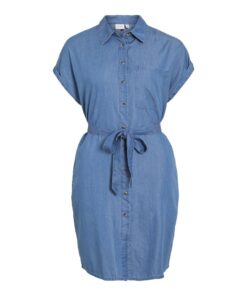 VILA VINORI S/S SHIRT DRESS Keskisininen