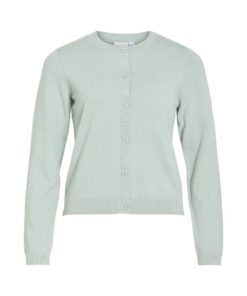 VILA VIMALU O-NECK L/S KNIT CARDIGAN Vaaleanvihreä