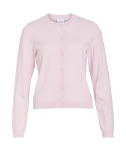 VILA VIMALU O-NECK L/S KNIT CARDIGAN Rosa
