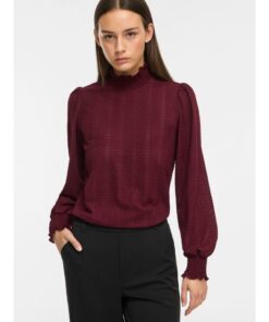 Alternative view of VILA VILYRI L/S SMOCK TOP Viininpunainen