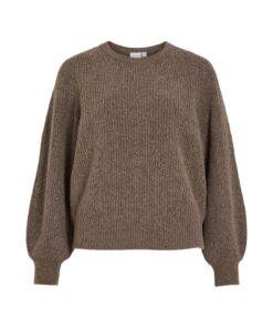 VILA VIKACHEL O-NECK L/S KNIT TOP FALCON