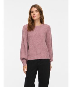 Alternative view of VILA VIKACHEL O-NECK L/S KNIT TOP Rosa