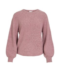 VILA VIKACHEL O-NECK L/S KNIT TOP Rosa