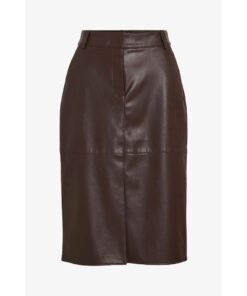 VILA VIDAGMAR HW MIDI COATED SKIRT COFFEE BEAN