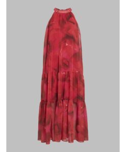 VILA VICHIFINA SL HALTERNECK LONG DRESS Punainen